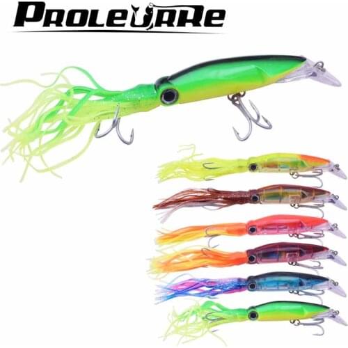 1Pcs 12.5cm 41g Lifelike Big Octopus Squid Jig Fishing Lure 6 Colors Fishing Bait with VMC Treble Hook Fishing Tackle Pro-350