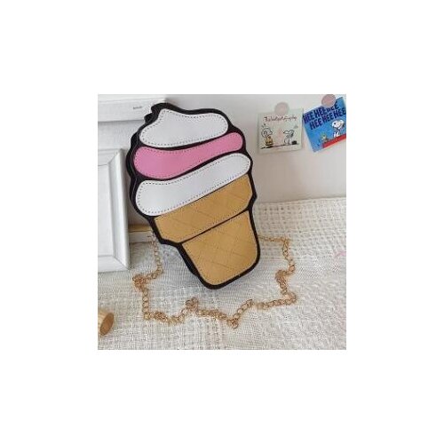 1pcs/lot Cute Ice Cream Cupcake Women Bag PU Leather Small Chain Girl Messenger Crossbody Shoulder Bags