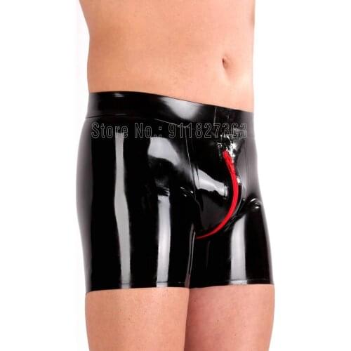 100% Handmade Latex Shorts Latex Rubber Sexy Men Special Shorts Pants With Crotch Zipper