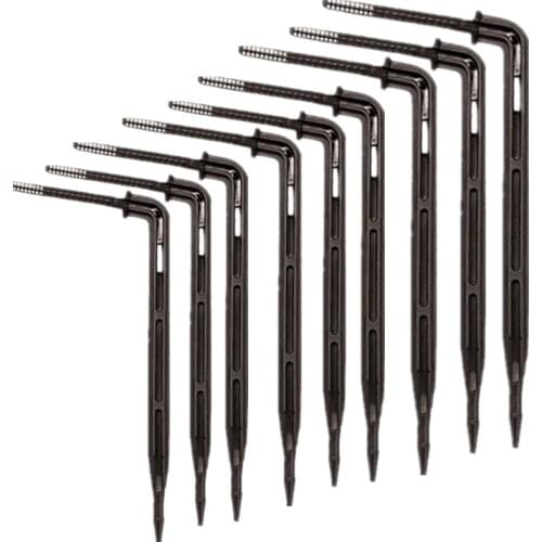 100PCS Water Saving Curved Bend Arrow Drip Head Emitter Plants Irrigation Micro Dripper Greenhouse Garden Fittings