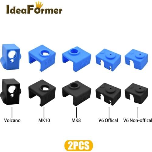 2pcs/lot V6 MK7 MK8 MK9 MK10 Volnaco Silicone Sock Insulation Sock Support V6 J-head Volcano J-head MK8 MK9 MK10 extruder