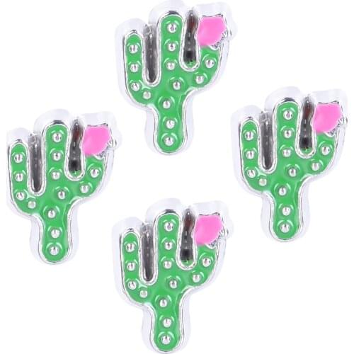 20Pcs/lot Plant Flower Cactus Floating Charms Making Floating Memory Pendant Lockets Gift Jewelry