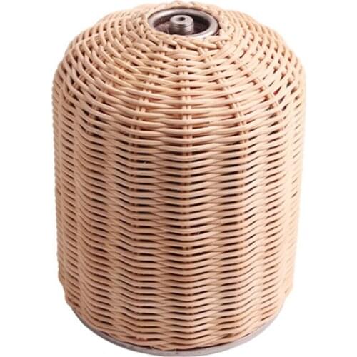 230g/450g Outdoor Cooking Gas Cylinder Rattan Cover Camping Gas Tank Protector A0KA