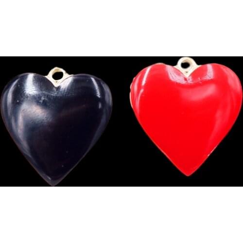 8pcs Lovely Red and Black Heart of Friendship Pendant Necklace Earring Metal Accessories DIY Charms Jewelry Crafts Making A2373