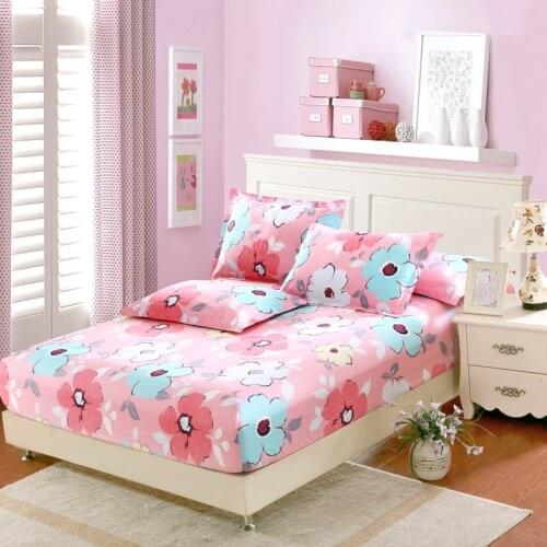 A piece 100% Cotton Twill Fitted Sheet Single Double Bedding Sheet Mattress Cover for Under 25cm Mattress 1.2m 1.5m 1.8m #206-3