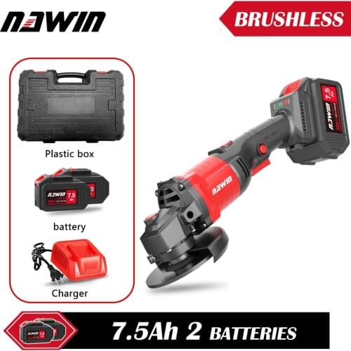 NAWIN 125mm 3 Speed Brushless Electric Angle Grinder Grinding Machine Cordless DIY Woodworking Power Tool For 20V Lithium