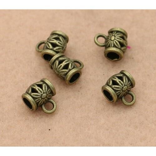 10pcs Antique Bronze Plated 4mm Hole Beads Charm Bail for Jewelry Making European Bracelet Findings Accessories Handmade