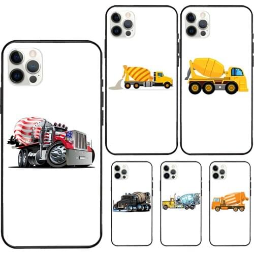 Cartoon Cement Mixer Truck Case For iPhone 11 Pro XS Max XR X Soft Cover For iPhone 12 Mini 7 8 Plus SE Phone Case