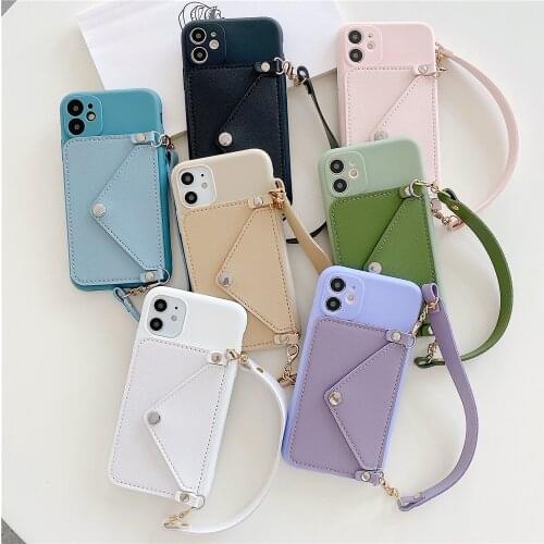 PU Leather Storage Bag Case For Samsung A50 A70 A51 A71 5G A10 A11 A21 A31 A20 A81 Candy Color Silicone Shockproof Phone Cover