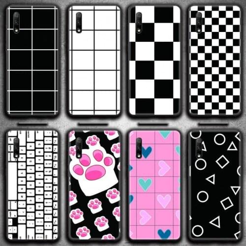 Grid dog paw keyboard Phone Case for Huawei Honor 30 20 10 9 8 8x 8c v30 Lite view 7A pro