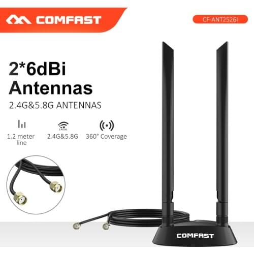 360 degree full coverage 6dBi dual band Omnidirectional high gain base antenna for wireless routers / network card with SAM port
