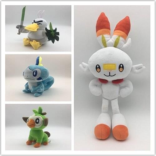 New Pokemon Plush Sobble Scorbunny Grookey Cartoon Elf Figure Plush Soft Stuffed Animals Doll Toy For Children Kid Birthday Gift