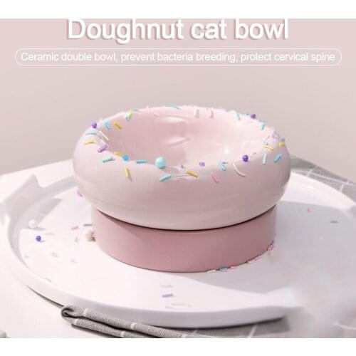 Ceramic Cat Dog Bowl Dish with Stand No Spill Pet Food Water Feeder Cats Small Dogs Pet Bowl Ceramic Bowl Pet Products for Cat