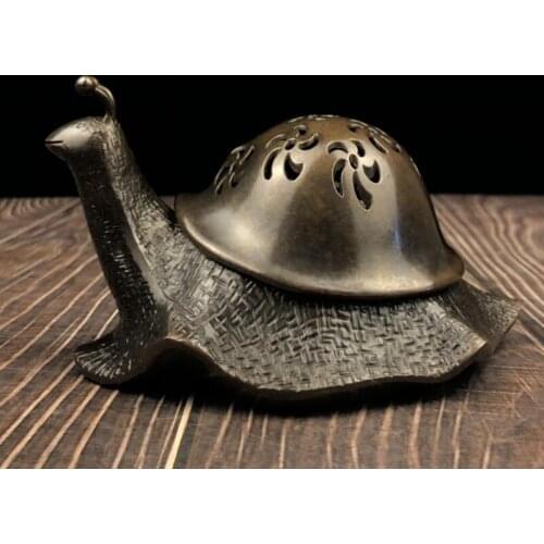 China brass snail Incense burner crafts statue