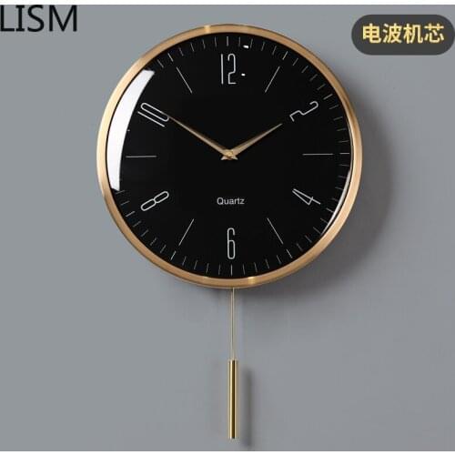 Modern Design Nordic Round Wall Clock Quartz Silent Simple and Light Luxury Home Creative Wall Clock Electric Pendulum Clock