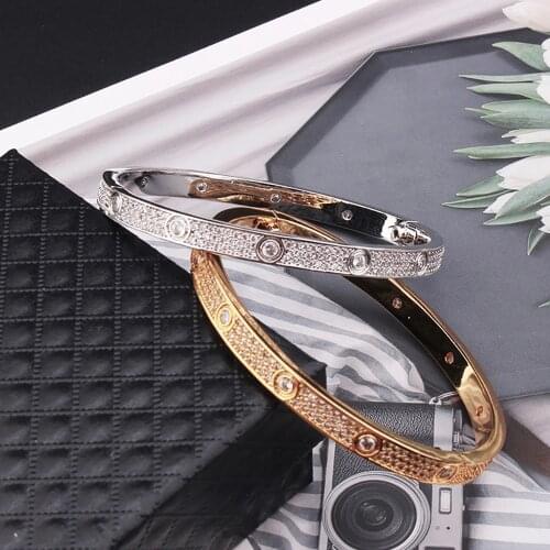 Hot Brand Products Screw Fashion Luxury For women men Bracelet Zircon Inlaid Gold Fashion Party Elegant Style Couple Bracelet