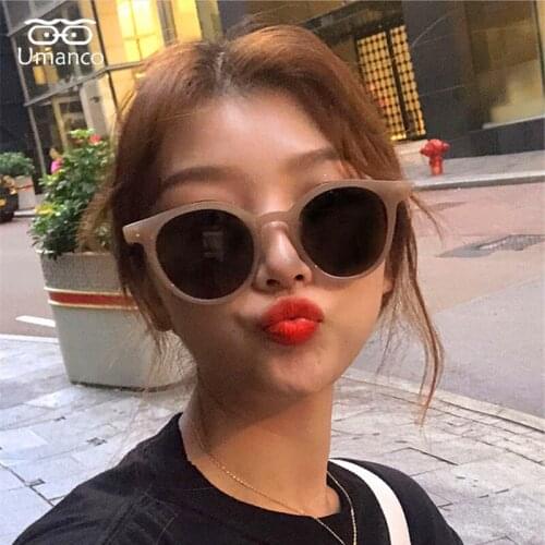 Umanco 2021 New Trendy Cat Eyes Sunglasses For Women Men PC Frame AC Lens Retro Designer Brand Accessories Beach Travel Gifts