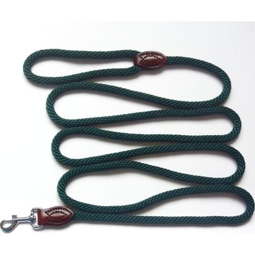 Nylon Leather Dog Leash Long Tracking Round Rope Outdoor Walking Training Pet Lead Leashes For Medium Large Dogs 2M/3M/5M