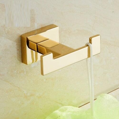 Clothes single hook double head simple gold towel hook living room bathroom wall hanging coat hanger wx7271550