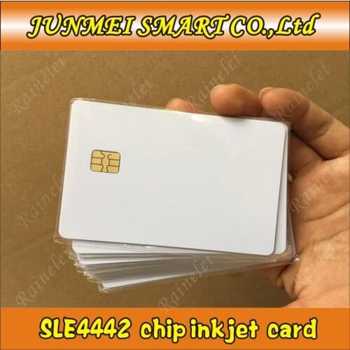 Wholesale100pcs Contact Blank PVC IC Card SLE 4442 Chip White RFID IC Smart Card for Canon / Epson inkjet printer