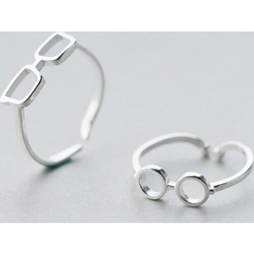 Hollow Glasses Opening Adjustable Rings Womens Fashion Personality Wedding Engagement Jewelry Valentines Day Gifts