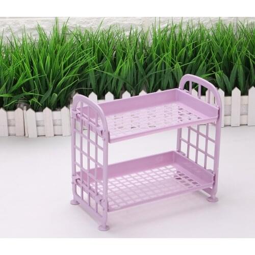Double Layer Hollow Shelf Plastic Cosmetics Desktop Finishing Bathroom Accessories Organizer Storage Rack 2 Tier Shelf Holder