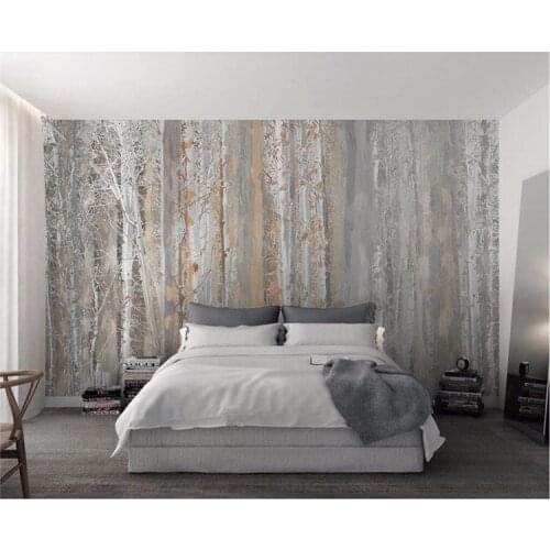 Custom wallpaper 3d stereo photo mural plain oil painting style texture woods Nordic style TV background wall paper