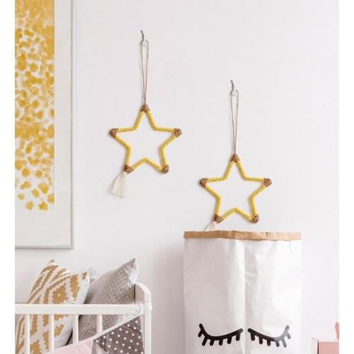 Simple hand-woven star wall hanging decoration living room decoration pendant creative fashion home gift wall room decoration