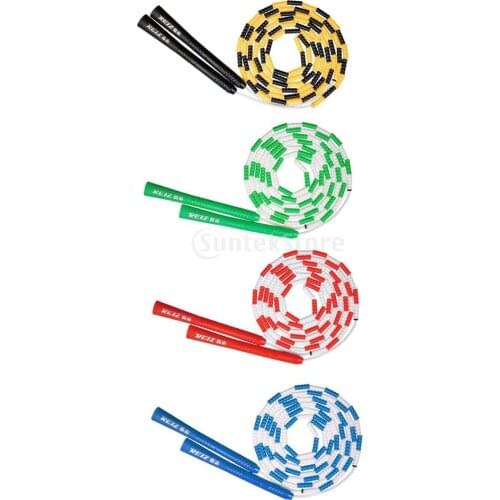 Adjustable Jump Rope Beaded Skipping Plastic Beaded Segmented Flex Jump Cord Sports Exercise Aerobics Workout Jumprope