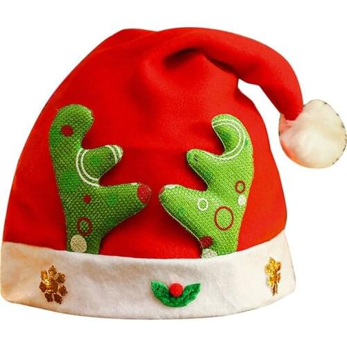 Christmas Ornaments Decoration Christmas Hats Cute Cartoon Santa Hats Children Kids Adults Cap For Christmas Party Props