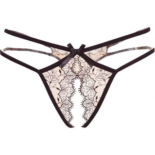 Sexy women transparent panties open crotch panty Lingerie Lace erotic panties with a hole Sexy female lingerie thong underpants
