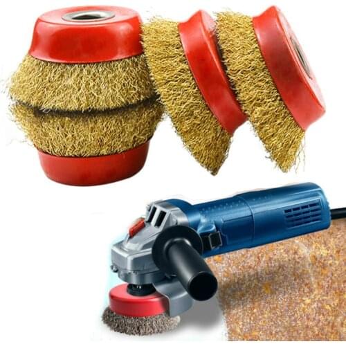 4pcs Grinding Wire Brush Metal Rust Removal Polishing Wheel Copper Wire Wheels Rims Steel Wire Wheel Brush For Angle Grinders