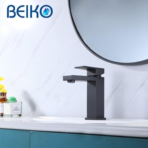 Stainless Steel Square Paint Sink Faucet Set Washbasin Faucet Bathroom Basin Faucets Hot Cold Mixer Tap Single Hole Kitchen Item