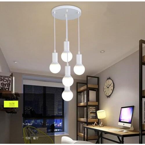 LOFT Modern White/Black Lustre chandeliers 1-6 Arms Retro Adjustable Edison Bulb Lamp E27 Art Spider Ceiling luminaire Fixture