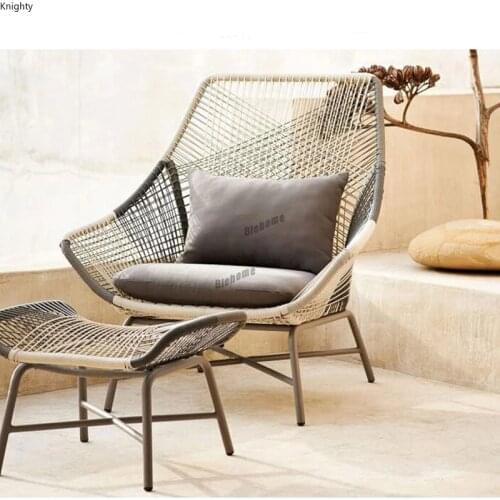 Nordic Living Room Chairs Home Furniture Customized Balcony Table and Chair Rattan Chair Creative Leisure Outdoor Rattan Chair