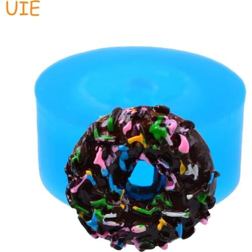 TYL003U 14.7mm Donut / Doughnut with Sprinkles Silicone Mold - Miniature Food, Dessert, Fondant, Cookie Biscuit, Chocolate Mold