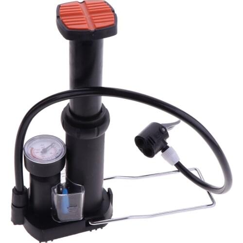 Bike Mini Floor Foot Air Pump with Gauge Presta and Schrader High Pressure