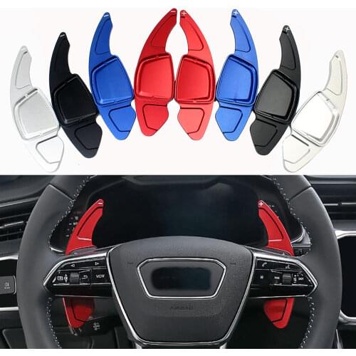 2Pcs Aluminum Alloy Car Steering Wheel Gear Shifters Paddle Shift Extension 2019-2021 For Audi A3 A4 A7/S7 C8 A8/S8 D5 A6/S6 C8