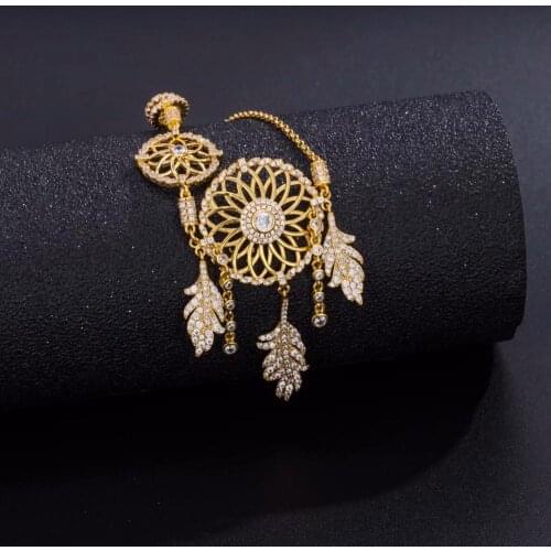 Female New Gold Color Inlaid Drill Dreamcatcher Bracelets Womens Gift Fashion Personality Accessories Cute Retractable Bracelet