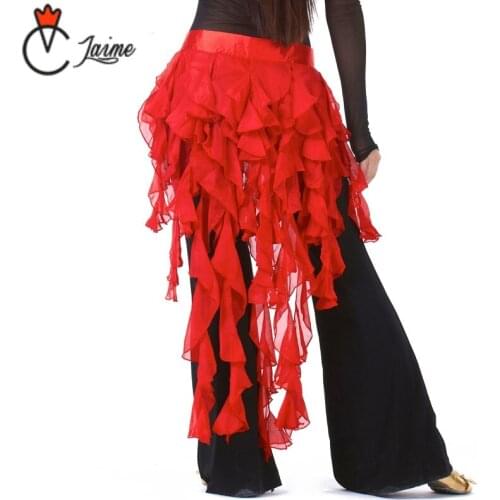Belly dance hip scarf Cheap Dancewear Clothes Chiffon Skirt for girls Practice Adjustable Fit Wrapped Belt Women