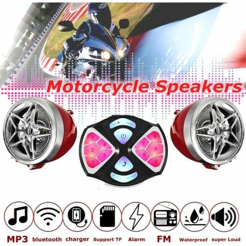 Motorcycle Studio Audio Sound System Stereo Speakers FM Radio MP3 Music Player Scooter ATV Remote Control Alarm Speaker Scooter