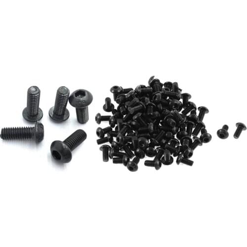 100Pcs M3X6mm Thread Button Head Hex Socket Cap Screw Bolt & 50 Pcs M5X8mm Button Head Hex Socket Cap Screw Bolt Black