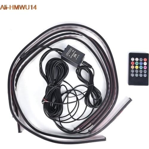 DC12V 15V 5050 HotSale Music Remote Control RGB LED Strip Light Bottom Tube Down Car Tube Neon Light