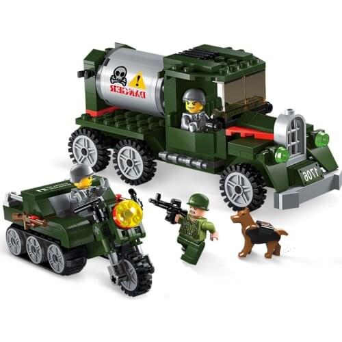 223PCS Enlightenment 1706 Military Chariot Breaks Through The Air Defense Line Assembling Building Blocks and Toy Gifts