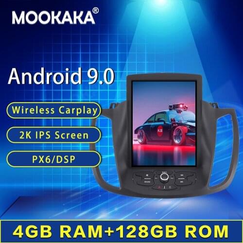 4+128G Tesla Screen For 2013 2014 2015 2016 2017 2018 2019 Ford KUGA Android 9 Unit Car Multimedia Player GPS Audio Radio Stereo