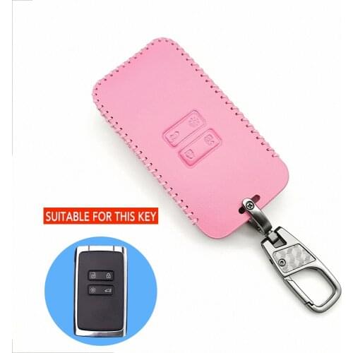 2021 Pink Styles Car Key Cover For Renault Koleos Protector Kadjar 2016-2017 4 Buttons Smart Key Dust Collector AccessoriesFob