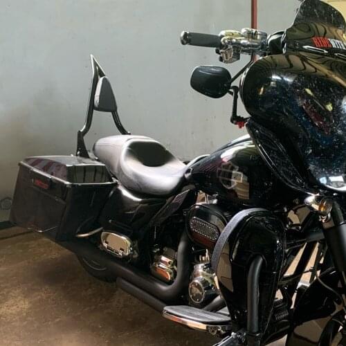 Black Chrome Detachable Passenger Backrest Sissy Bar for Harley Touring Street Glide Road King FLHXS 2009-2021