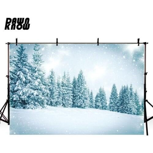 DAWNKNOW Merry Christmas Winter Photography Background Snow Scenic Forest Backdrops For Children Photocall Photo Studio lv1060