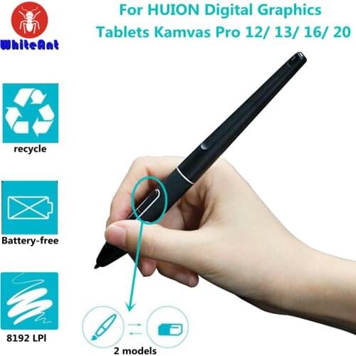 Battery-free Stylus Pen with Two Express Keys PW507 For HUION Digital Graphics Tablets Kamvas Pro 12/ Pro 13/ Pro 16/ 16/ 20