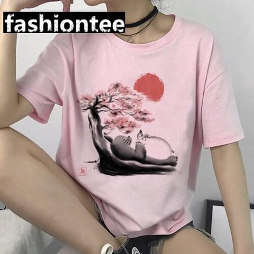 FIXSYS Ullzang Funny Tshirt Kawaii Cartoon Totoro Printed Pink T Shirt Women Harajuku Miyazaki Hayao T-shirt 90s Top Tee Female